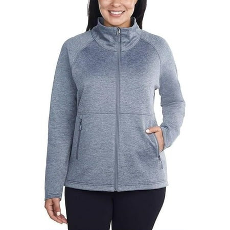 Kirkland Signature Women's Full Zip Fleece Jacket L Heather Grey NWT