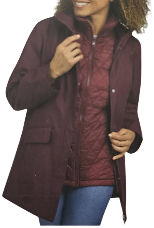 Lands' End Women's 3-in-1 Systems Jacket with Removable Puffer Vest-NWT