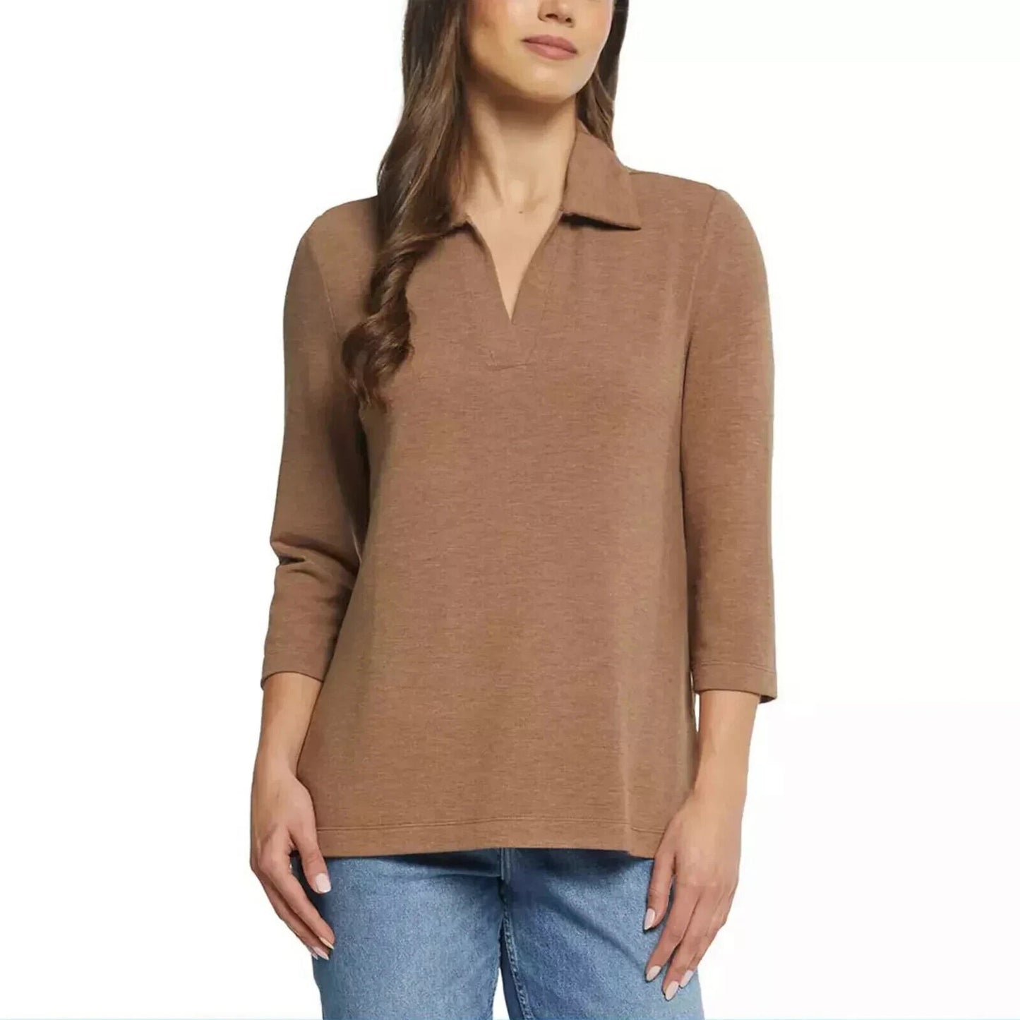 Matty M Women's Collared 3/4 Sleeve Top Small NWT