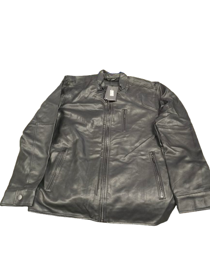 Shaquille O'Neal Men's Full Zip Faux Leather Jacket-XLT-Black-NWT