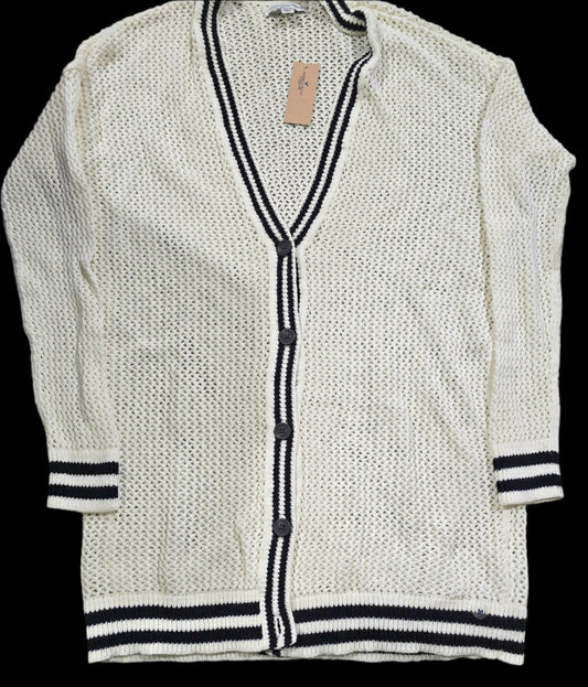 American Eagle Crochet Sweater Longer Length-Cream-NWT