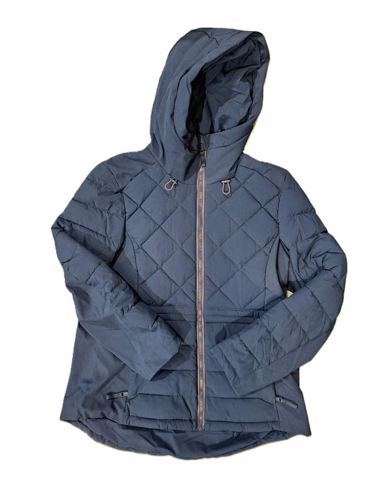Tommy Hilfiger Women's Hooded Stretch Shell Quilted Jacket L Navy NWOT