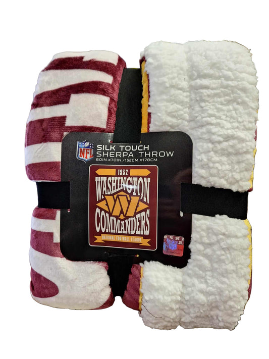Washington Commanders Silk Touch Sherpa Throw 60" x 70" New