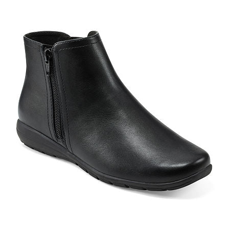 Women's Easy Spirit Alice3 Flat Heel Booties - Black Smooth - 9W - NWOB