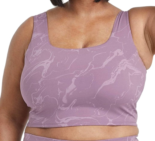 All in Motion Women's Light Support Longline Cropped Tank Bra 3X NWT