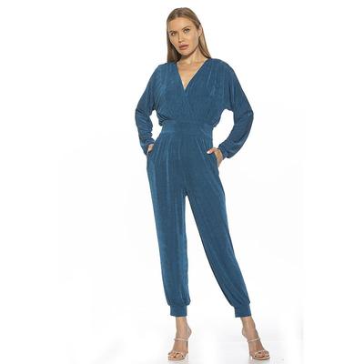Alexia Admor Women's Joey Long Sleeve Knit Surplice Jumpsuit M NWT