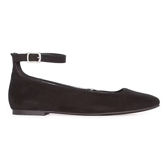 Women's A.n.a Kearny Square Toe Faux Suede Ballet Flats - Black - 8.5 - NIB