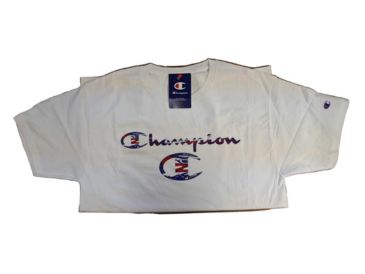 Champion Men's Short Sleeve Logo Graphic T-Shirt White Script NWT