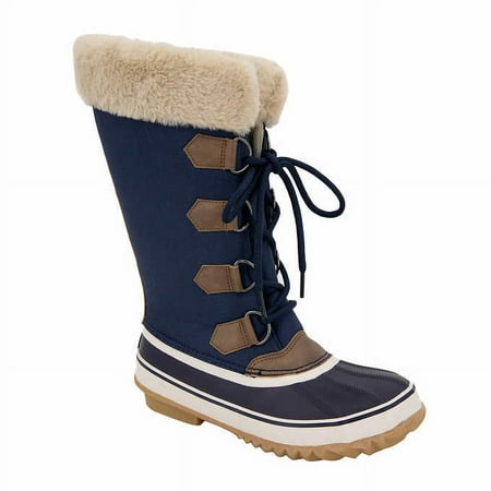 Women's JBU Snowy Faux Fur Lined Tall Winter Boots - Navy - 9 - NIB