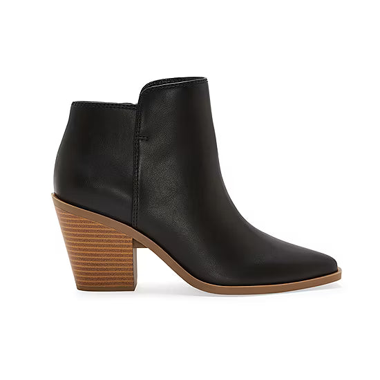 Women's a.n.a Dutch Stacked Heel Booties - Black - 7 - NIB