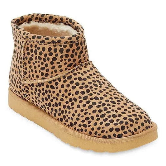 Women's Arizona Jean Co Spring Flat Heel Booties - Spotted Animal - 8 - NWT