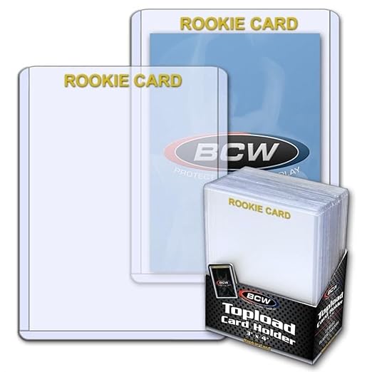 BCW 3x4 Rookie Gold Imprint Topload Card Holder 25 Count