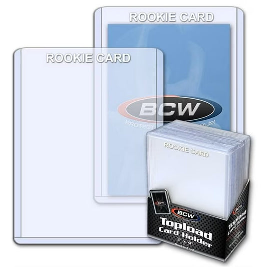 BCW 3x4 Rookie White Imprint Topload Card Holder 25 Count