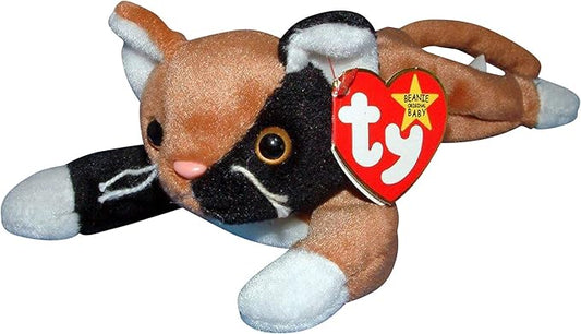 TY Chip the Cat Teenie Beanie Baby-Retired-New in plastic