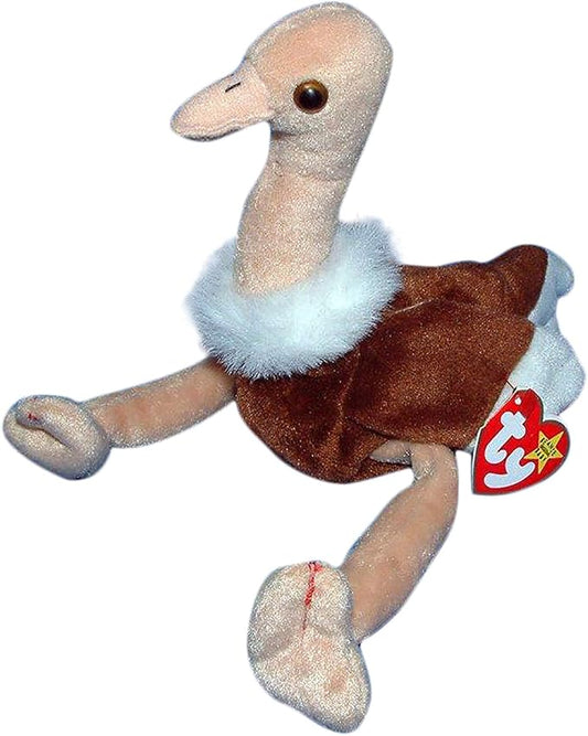 TY Stretchy the Ostrich Teenie Beanie Baby-RETIRED-RARE-New