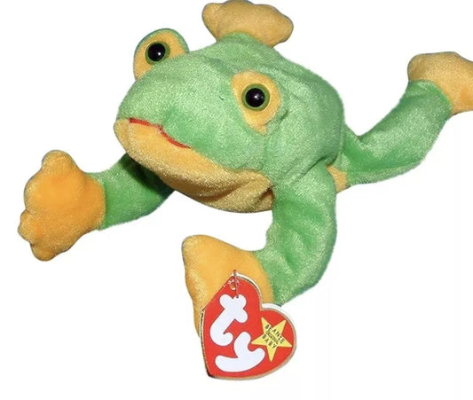 TY Smoochy The Frog Teenie Beanie Baby-Retired-1998-New in Plastic