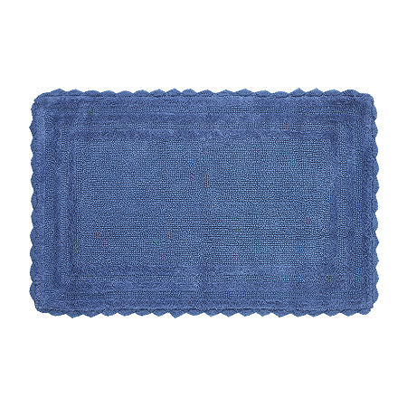 Better Trends Lilly 100% Cotton Crochet Bath Mat 17" x 24" Blue NWT