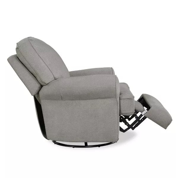 Baby Relax Etta Swivel Glider Recliner Chair Gray. Open Box