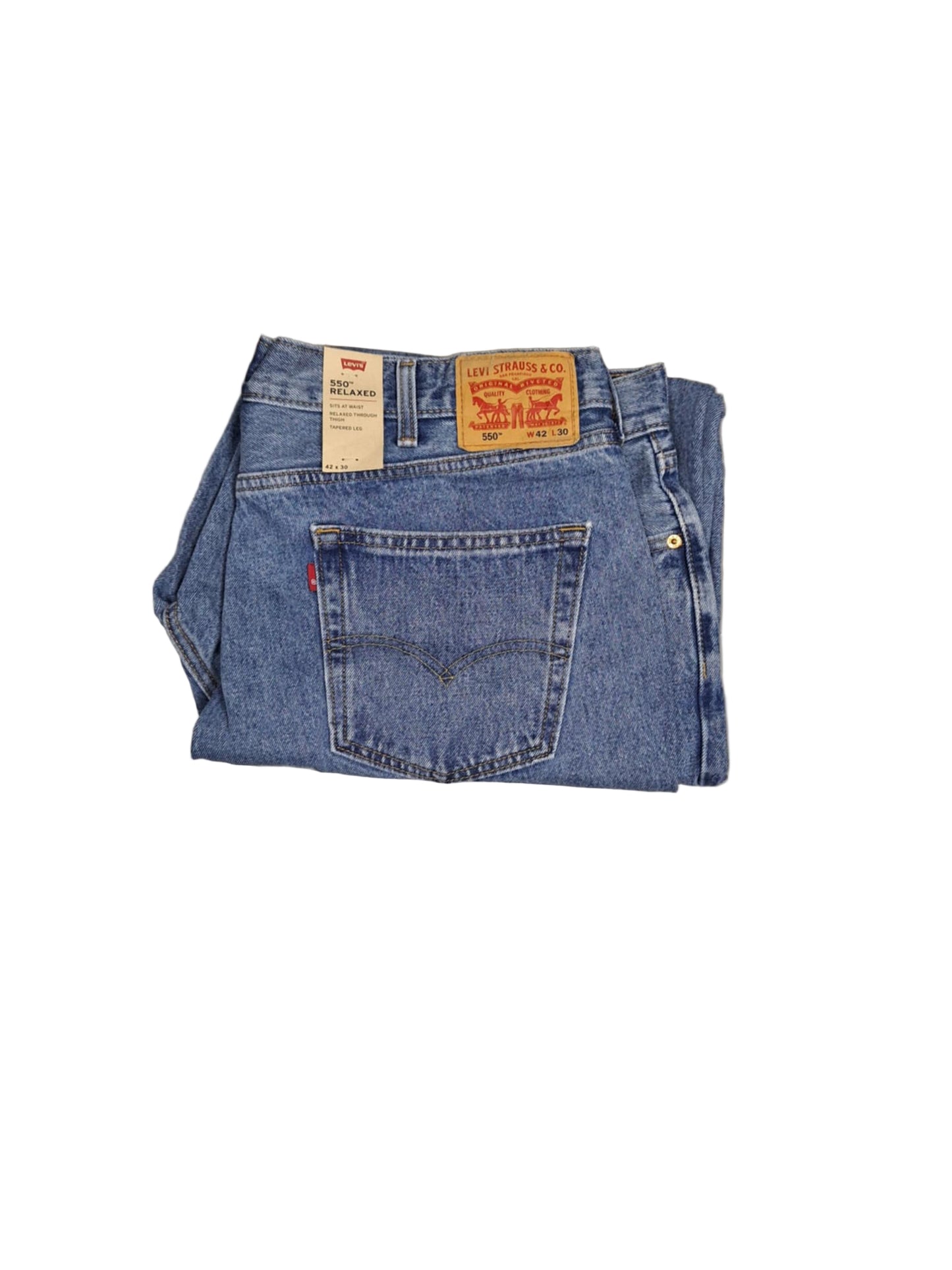 Men's Levi's Big & Tall 550 Relaxed Fit Jeans - Light Wash - 42x30 - NWT