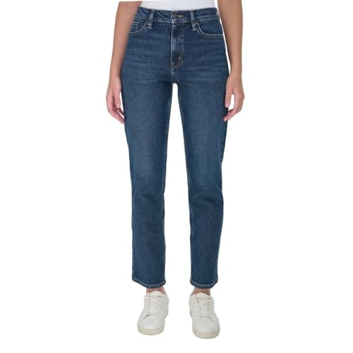Calvin Klein Women's High Rise Straight Leg Jean 16 Dark Blue