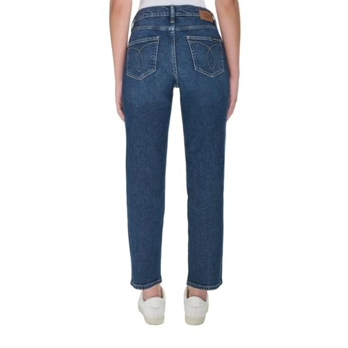 Calvin Klein Women's High Rise Straight Leg Jean 16 Dark Blue