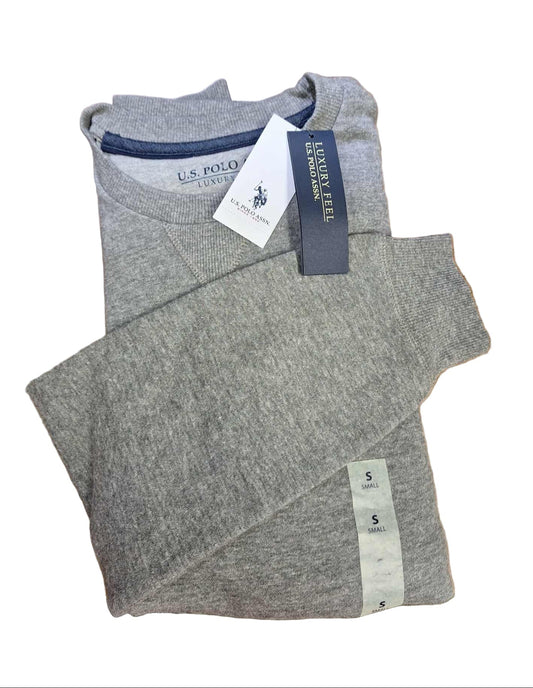 U.S. Polo Assn. Men's Crew Neck Sweatshirt S Heather Grey NWT