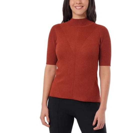 Cyrus Women's Ribbed Mock Neck Top Medium Orange NWT
