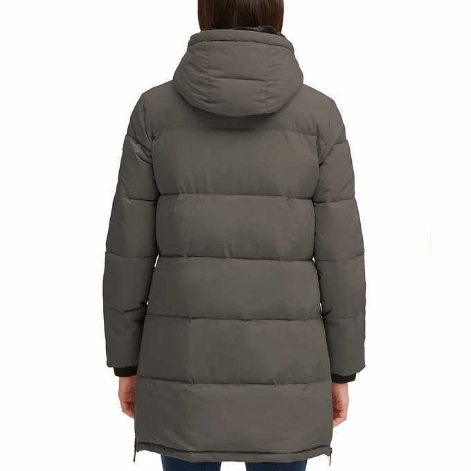 DKNY Women's Hooded Parka-Small-Gray-NWT