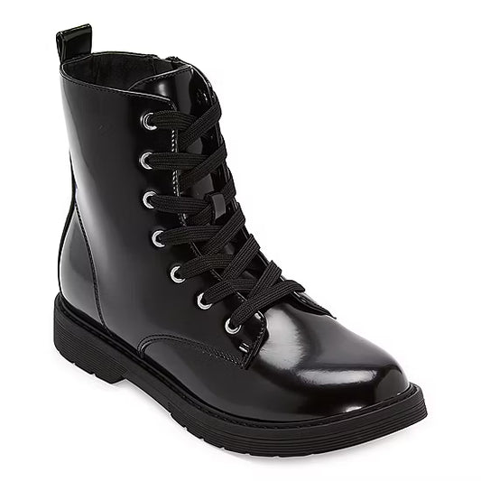 Toddler Girl's Thereabouts Reese Flat Heel Combat Boots - Black - 11 - NIB