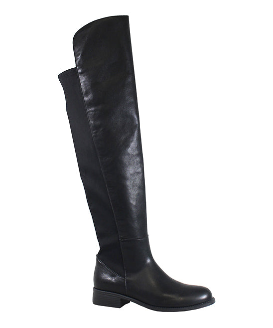Women's Yoki Erin-12 Stacked Heel Over the Knee Boots - Black - 7 - NIB