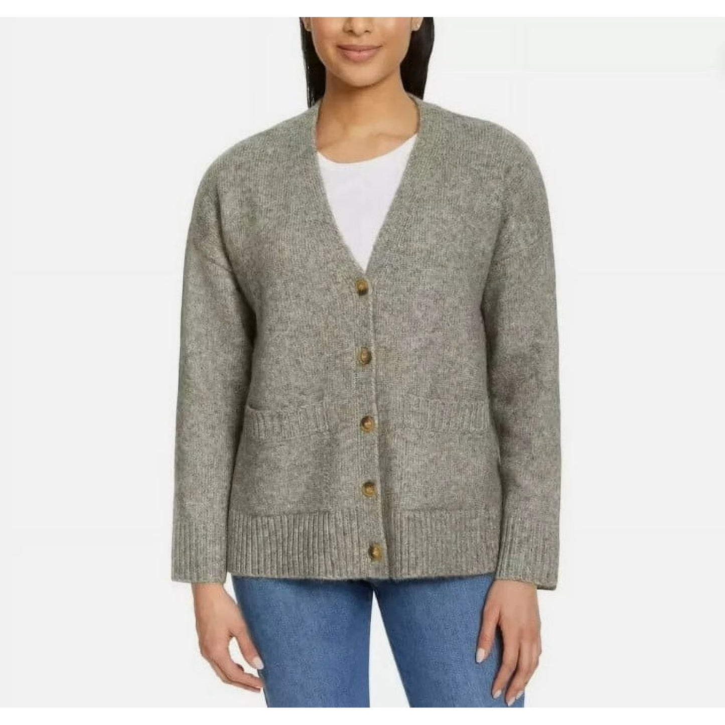 Ella Moss Women's Button Front Cardigan Large Green NWT