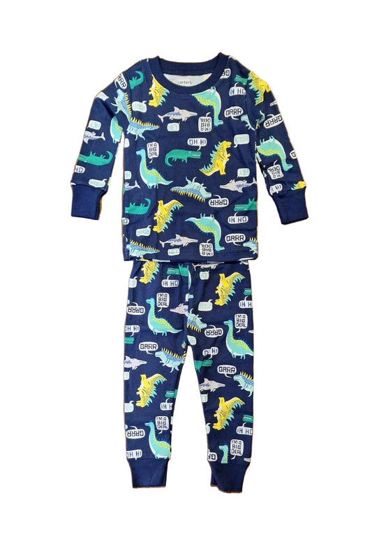 Carter's Boys' 2 Piece Pajama Set 12M Navy Dinosaurs NWOT