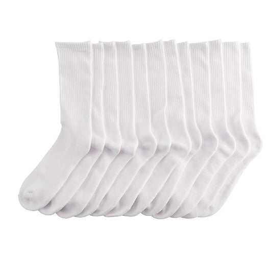 Gold Toe Men's Crew Socks 12 Pair White 12-16 NWT