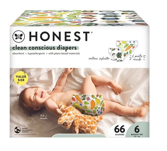Honest Baby Diapers 6 month 44 count