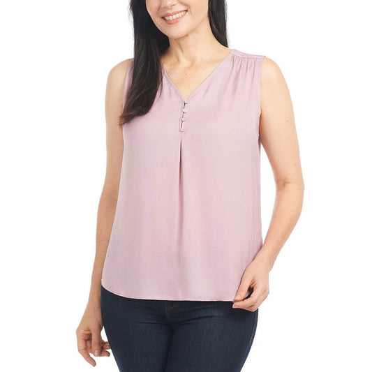 Hilary Radely Women's Sleeveless V-Neck Blouse XL NWT