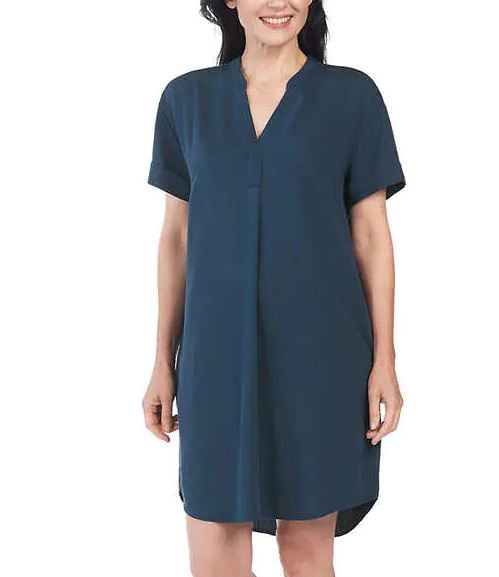 Hilary Radley Women's Tencel Dress XL Navy NWT