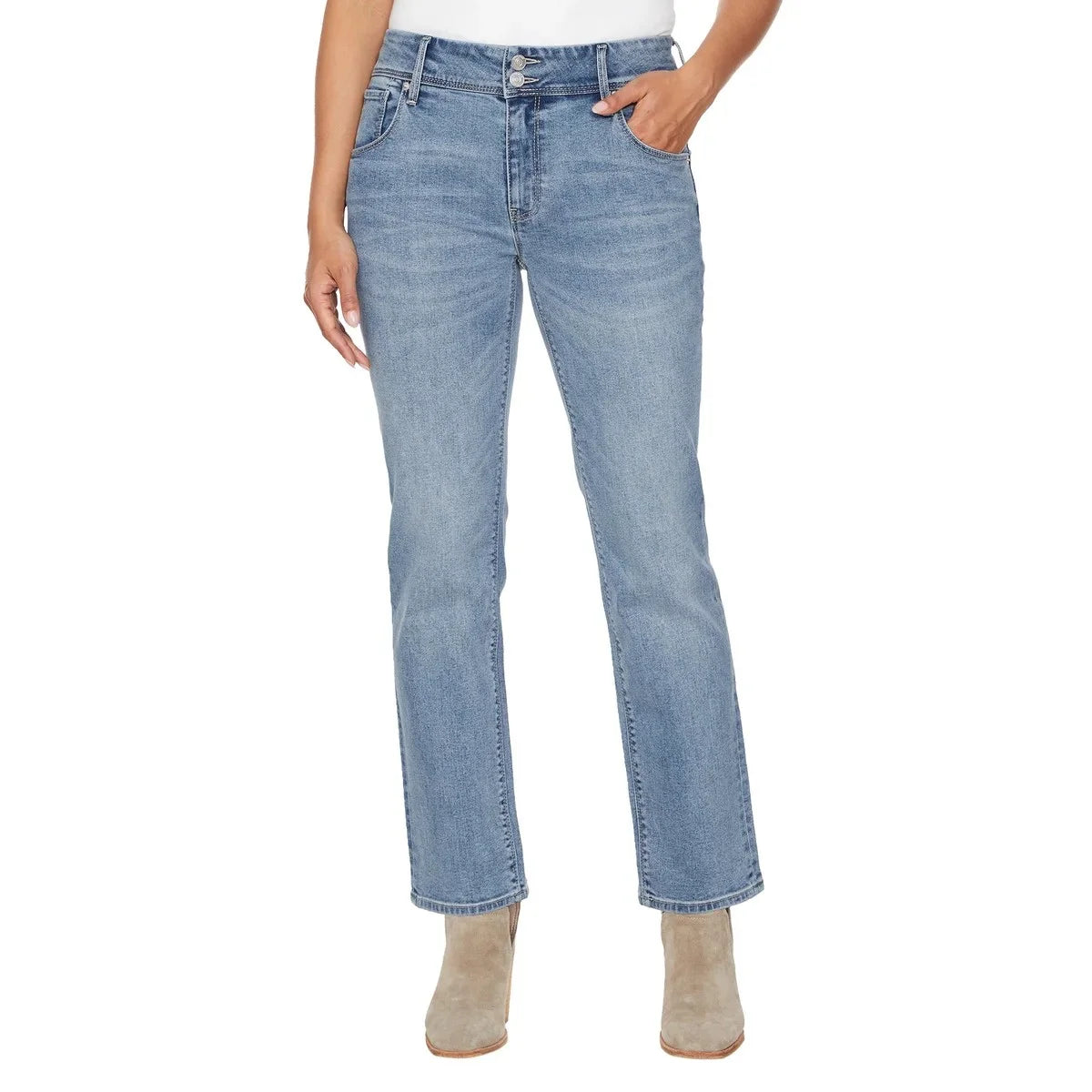 Hudson Women's Mid Rise Slim Fit Straight Leg Jeans 6 Icy Blue NWT