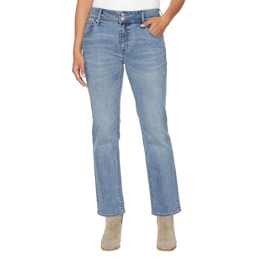 Hudson Women's Mid Rise Slim Fit Straight Leg Jeans 6 Icy Blue NWT