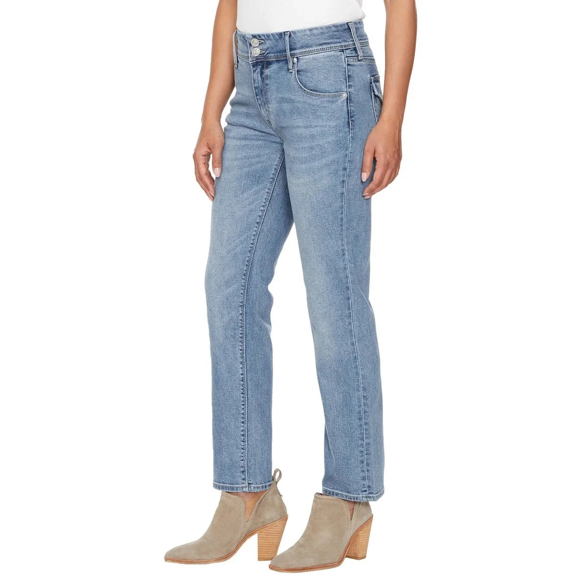 Hudson Women's Mid Rise Slim Fit Straight Leg Jeans 6 Icy Blue NWT