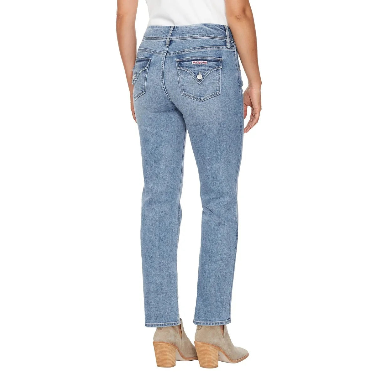 Hudson Women's Mid Rise Slim Fit Straight Leg Jeans 6 Icy Blue NWT