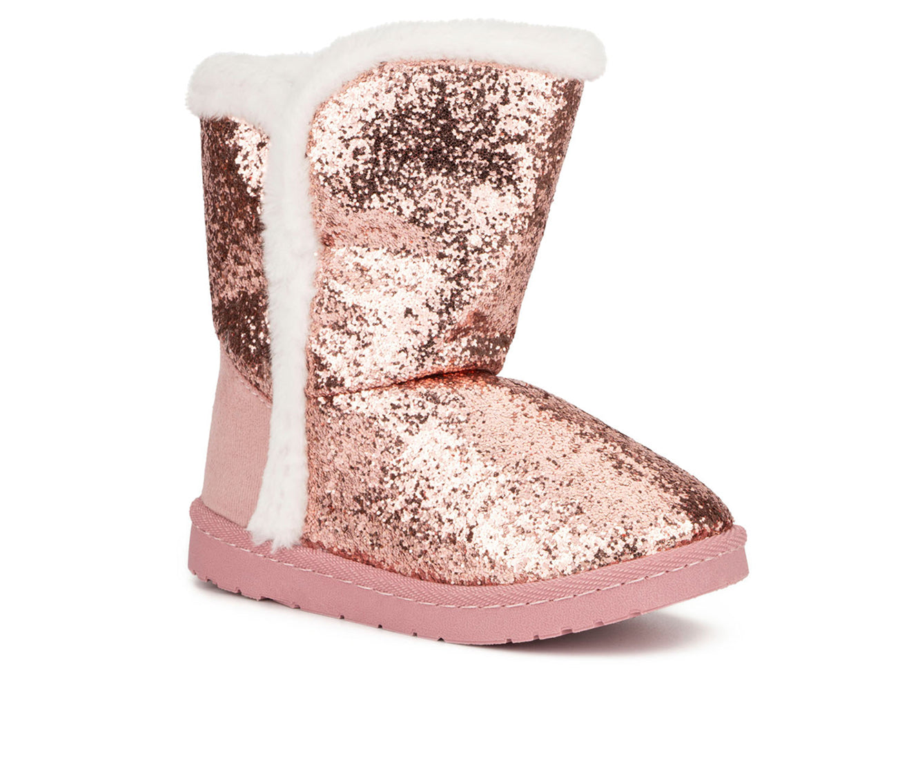 Little Girl's Olivia Miller OMG Glitter Faux Fur Lined Winter Boots - Pink - 1 - NWT