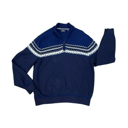 Izod Men's Quarter Zip Pullover Amazing Glaze II Sweater L Peacoat NWT