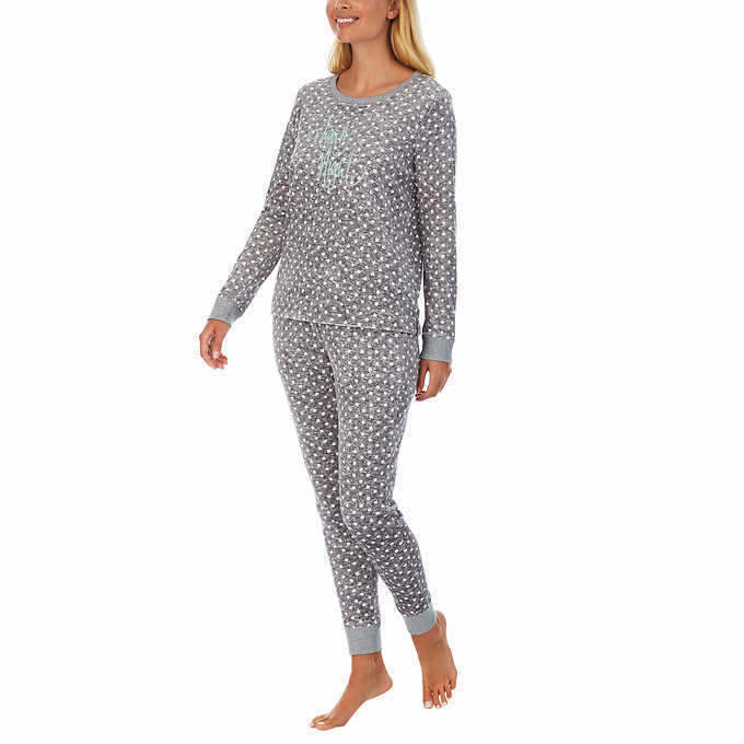 Jane and Bleecker Women's Fleece Pajama Set Large Gray NWT