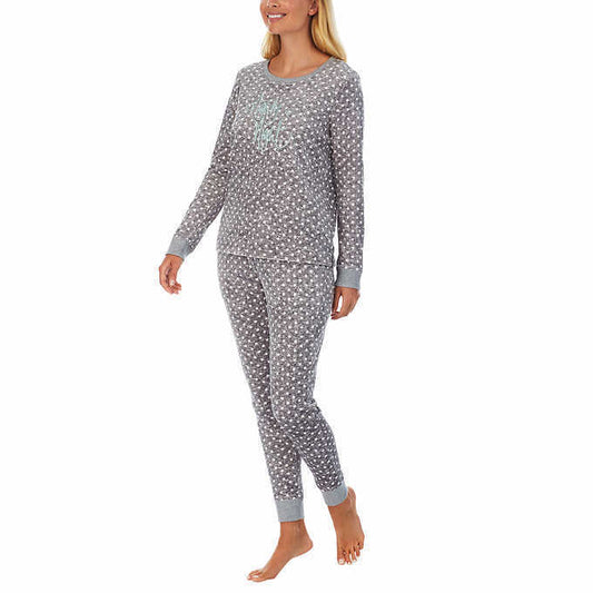 Jane and Bleecker Women's Fleece Pajama Set Large Gray NWT