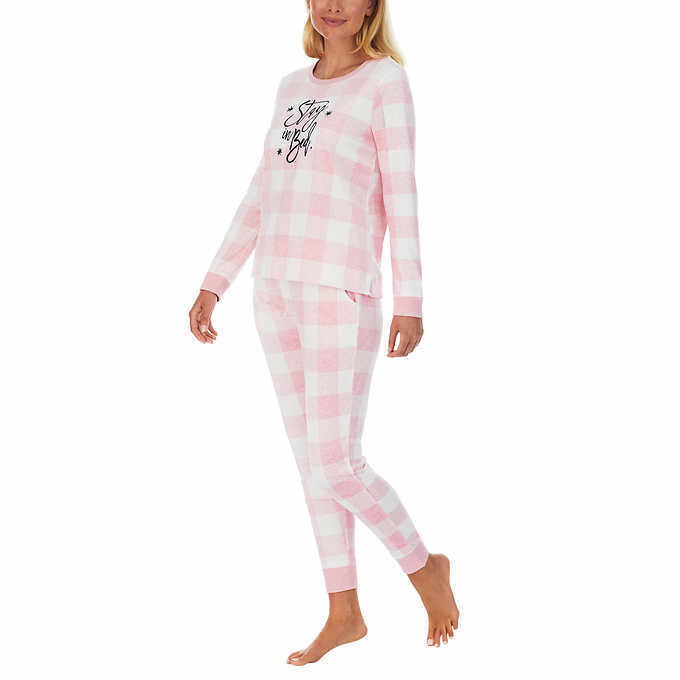Jane and Bleecker Women's Fleece Pajama Set Large Pink NWT