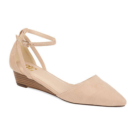 Journee Collection Women's Arkie Ankle Strap Wedges 10 NWOB