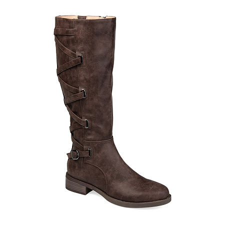 Journee Collection Women's Carly Riding Boots Brown NWOB