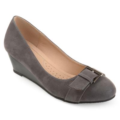 Journee Collection Women's Graysn Wedge Heel Pumps 6.45W NWOB
