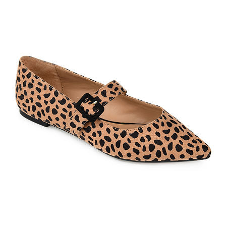 Journee Collection Women's Karissa Ballet Flats 9.5 Animal Print NWOB