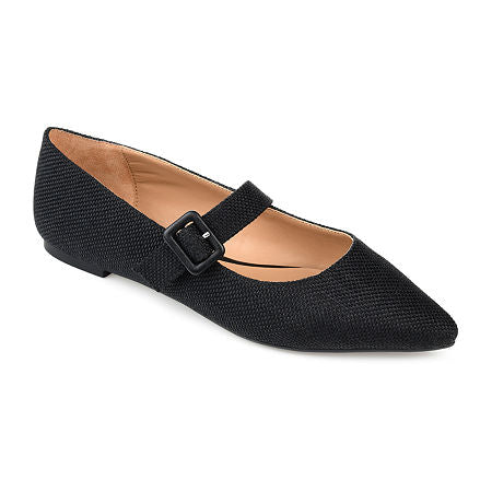 Journee Collection Women's Karissa Buckle Flats Black NWOB